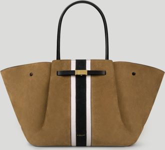 DeMellier The New York in Tobacco Suede & Black Suede Leather Shoulder bag