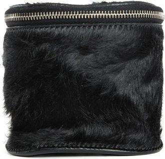 Rick Owens Beautycase met kalfshaar - Zwart