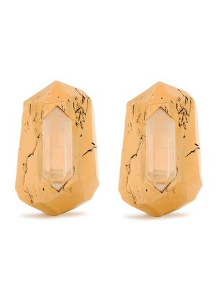 Saint Laurent Prism-embellished Clip-on Earrings - Gold - One Size