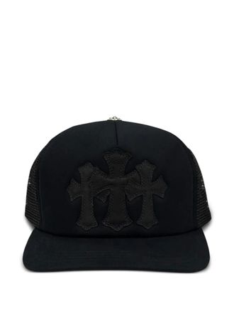 Chrome Hearts triple-cross trucker baseball cap - Black