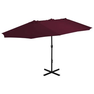 Berkfield Home Outdoor Parasol with Aluminium Pole 460x270 cm Bordeaux Red