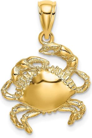 Diamond2Deal 14k Yellow Gold Crab Charm Pendant