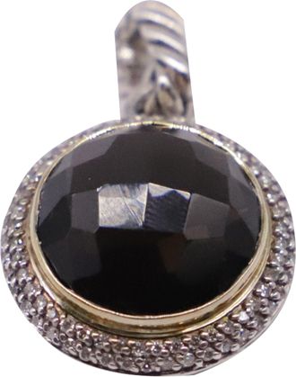 David Yurman Cerise 18K Yellow Gold Silver Diamond Smoky Quartz Pendant