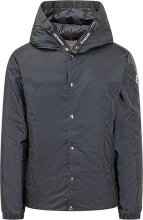 Moncler Dark Blue Solid Hood Jacket