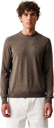 Aeronautica Wool Pullover - Heren - Ronde hals truien - Bruin - M - Wol - Truien & Vesten
