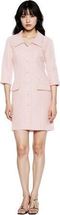Alexia Admor Isolde Dropped Collar Button Down Pink Tweed Dress at Nordstrom, Size 10