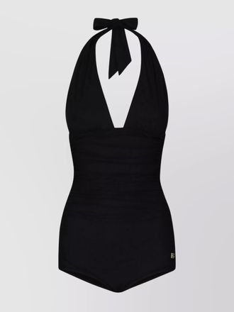 Dolce & Gabbana plunging neckline halter one-piece swimsuit