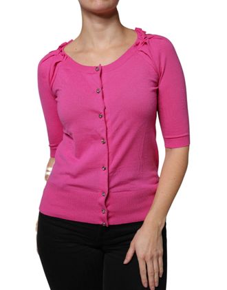 Dolce & Gabbana Virgin Wool Button-Down Cardigan - Pink