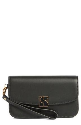 Kate Spade New York dakota smooth leather flap wristlet in Black at Nordstrom Rack