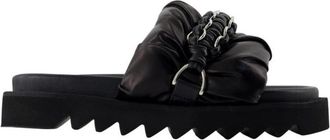 Toga Archives Sandalen met kettingdetail van leer - Dames - Sandalen - Zwart - 41 EU - Leer - Schoenen