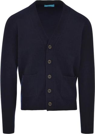 Drumohr Cardigan V - Heren - Vesten - Blauw - M - Truien & Vesten
