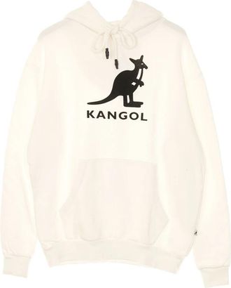 Kangol Off White/Black Hoodie Lange Mouw - Heren - Hoodies - Beige - M - Katoen - Hoodies & sweatvesten