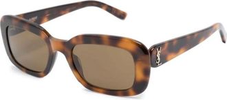 Saint Laurent M130 Zonnebril - Dames - Zonnebrillen - Bruin - 53 MM - Nylon - Accessoires