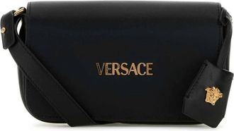 Versace Tag Foldover Top Mini Shoulder Bag