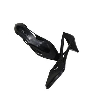 Prada Womens Silk Pointed-Toe Pump Black