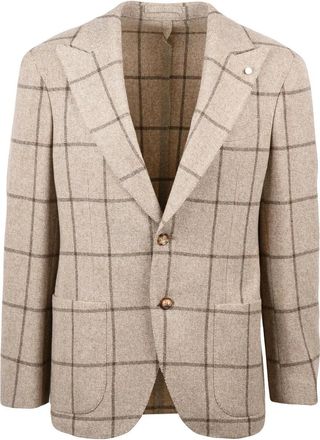 Lubiam Rounded Virgin Wool and Cashmere Jacket with Notch Lapel