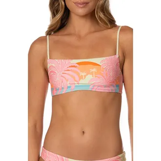 Maaji Scape Pastel Mirage Reversible Bikini Top in Open Green at Nordstrom, Size X-Small