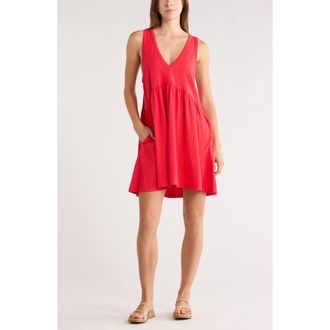 Melrose and Market V-Neck Tank Dress in Red Lollipop at Nordstrom Rack, Size X-Large