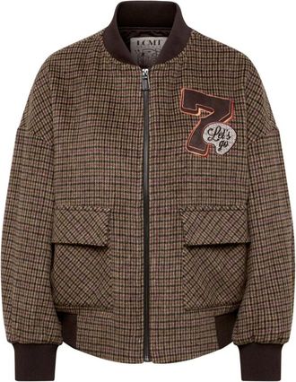 LeComte Check Bomberjack - Dames - Bomber jackets - Bruin - S - Wol - Jassen