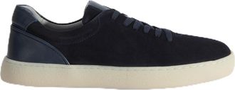Desa Man Slip-Ons - Suede Upper, Leather Lining, Elastic Laces, Flat Heel, Breathable | Dark Blue - 40