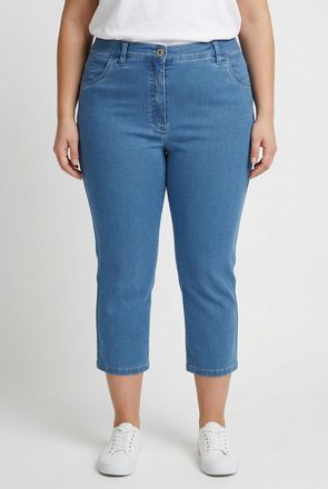 KjBrand 7/8-Hose KJBRAND Betty, Damen, Gr. 42K (21), K-Gr, blau (denim bleached), Denim/Jeans, Obermaterial: 71% Baumwolle, 25% Polyester, 4% Elasthan, regula