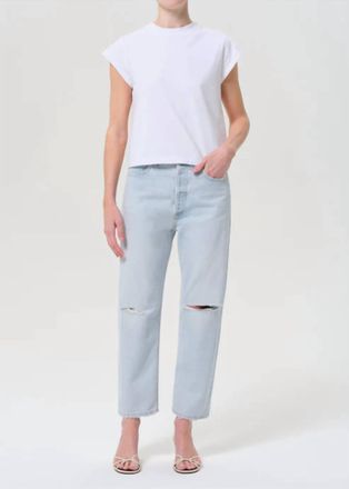 A Gold E Womens 90s Crop Mid Rise Straight Jean In Requiem