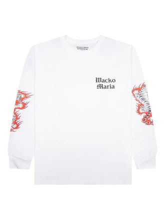 Wacko Maria x Tim Lehi tiger flame long-sleeve sweatshirt - White