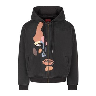 KidSuper Studios Side Eye Face Hoodie - Heren - Sweatshirts & Hoodies - Zwart - Maat: XL Katoen