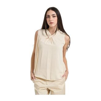 Patrizia Pepe Patrizia Pepe, Sleeveless Tops, female, White, Size: M Knot Shirt