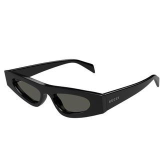 Gucci Accessoires, unisex, Zwart, ONE Size, Smalle Kattenoog Zonnebril