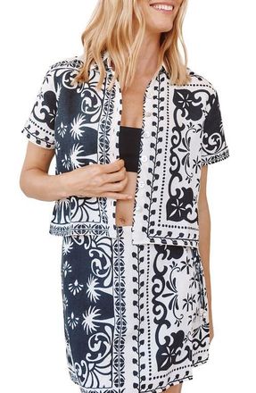 Bella Dahl Bandana Print Button-Up Top in Tropical Bandana Print at Nordstrom, Size X-Small