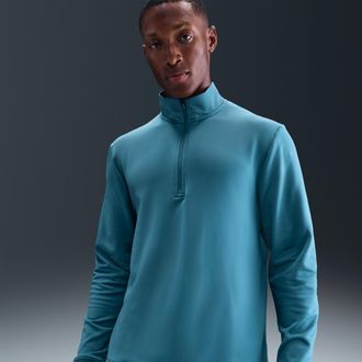 Nike Mens Tour 1/2-Zip Golf Top in Blue | FZ7522-006