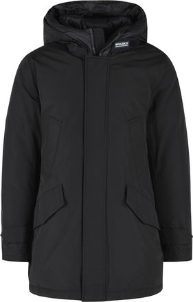 Woolrich Polar High Collar Black Cotton Blend Parka