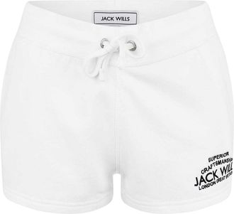 Jack Wills Dames-sweatshorts met logo (Wit)