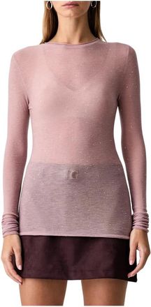 Pinko Su&eacute;ter Pico - Knitwear - Mujer - Rosa - XS