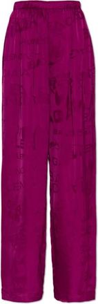 Balenciaga Wijde pijpen broek - Dames - Wijde Broeken - Roze - M - Broeken