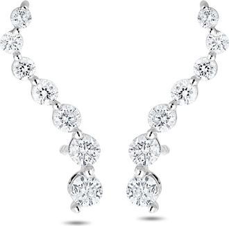 The Diamond Store Ear Climber Life Journey 0.50ct Lab Diamond Earrings 9K White Gold