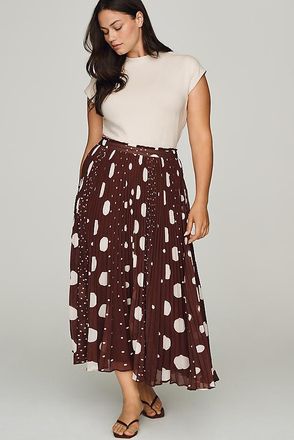Maeve Sheer Pleated Maxi Skirt