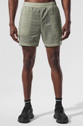 Alo | 5 Game Time Ripstop 2-In-1 Short in Limestone/Black Green, Size: 2XL