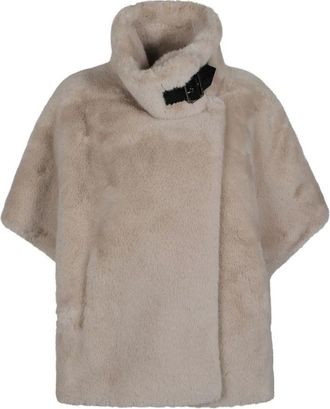 Pinko Comodino Faux Fur Cape - Dames - Jassen - Beige - XS - Polyester - Jassen