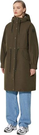 Woolrich Lange Parka met trekkoord - Dames - Parka Jassen - Groen - XS - Katoen - Jassen
