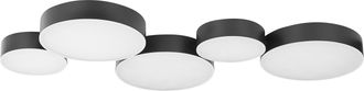 Beliani Beliani - L&aacute;mpara De Techo Led De Metal Negro 5 Luces Moderno Glamour Decoraci&oacute;n Luga