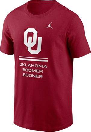 Nike Jordan Mens Oklahoma Sideline Jordan Brand Dri-FIT College T-Shirt in Red | 0JET69WOKN-ZK0