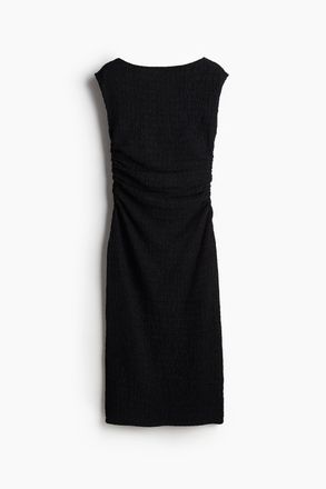H&M Drapiertes Bodycon-Kleid - Schwarz