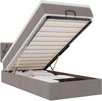 vidaXL Estructura De Cama Otomana Colch&oacute;n Tela Gris Pardo 80x200cm Vidaxl