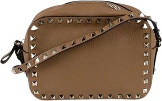 Valentino Pre-owned Cross Body Bags, female, Brown, Size: ONE SIZE Pre-owned Rockstud Shoulder Crossbody Bag