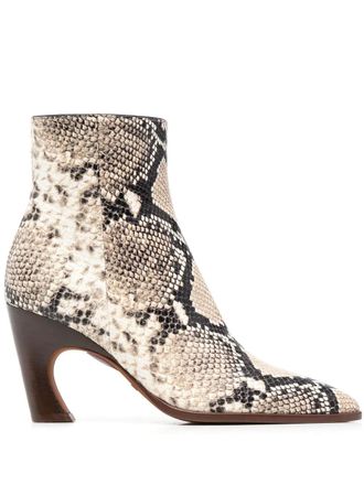 Chlo&eacute; 80mm heeled ankle boots - Neutrals