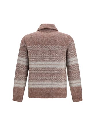 Brunello Cucinelli Mens V-Neck Button Cardigan Lava Sweater