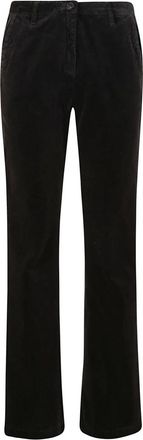 Massimo Alba Fluwelen Brick Pantalone met rits - Dames - Wijde Broeken - Bruin - M - Broeken