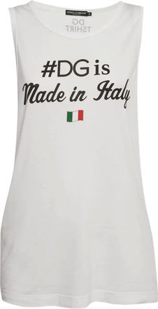 Dolce & Gabbana Canotta con stampa DG - Bianco